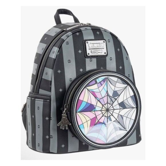 Loungefly Wednesday Addams Mini Backpack Thing Charm Horror Comedy Movie NWT main image 5